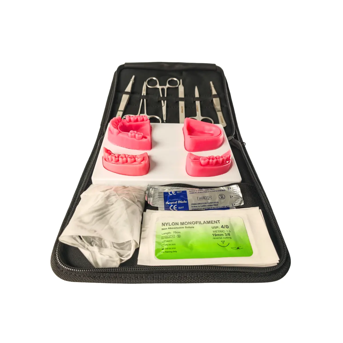 Evodent Signature Suture Practice Kit With Jaw Model And Surgical Instruments | Buy Now At Evodent Evodent signature suture practice kit with jaw model and surgical instruments showing lifelike model and surgical instruments